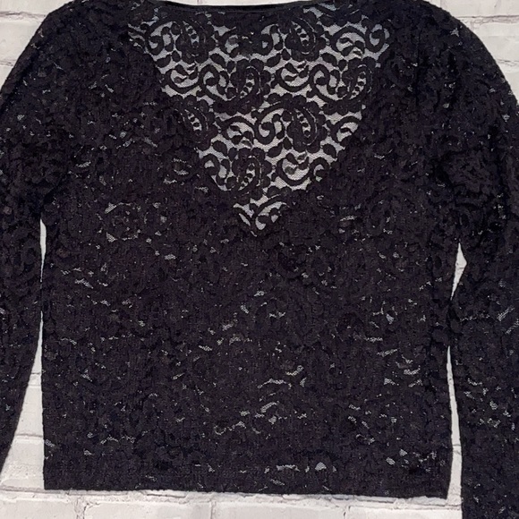 EUC REVAMPED LACE LONG SLEEVE CROP TOP SZ LG - Picture 6 of 6